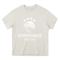 Cream olympiakos greek Heavy Core Tee - linhVisuals