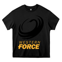 Black western force rugby super league Heavy Core Tee - linhVisuals