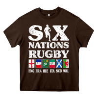 Rugby 6 Nations England France Ireland Italy Scotland Wales T Shirt Heavy Core Tee | Teevron