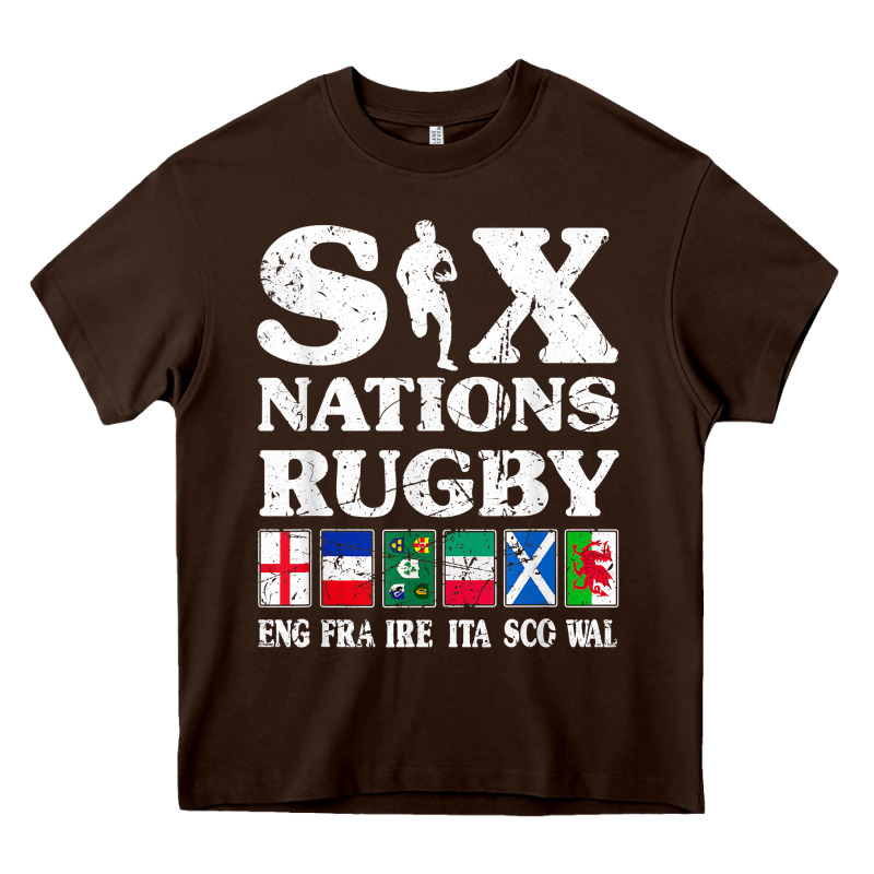 Rugby 6 Nations England France Ireland Italy Scotland Wales T Shirt Heavy Core Tee by linhVisuals | Teevron