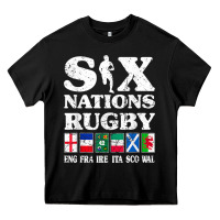 Black rugby 6 nations england france ireland italy scotland wales t shirt Heavy Core Tee - linhVisuals