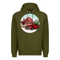 Army Green Christmas farm Christmas Premium Hoodie - BarkalooDesign