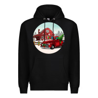 Black Christmas farm Christmas Premium Hoodie - BarkalooDesign