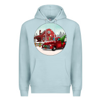 Blue Mist Christmas farm Christmas Premium Hoodie - BarkalooDesign