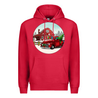 Cardinal Christmas farm Christmas Premium Hoodie - BarkalooDesign