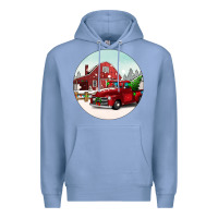 Colony Blue Christmas farm Christmas Premium Hoodie - BarkalooDesign