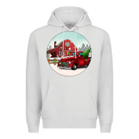 Dove Grey Christmas farm Christmas Premium Hoodie - BarkalooDesign