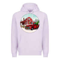 Lilac Christmas farm Christmas Premium Hoodie - BarkalooDesign