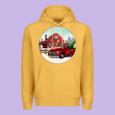 Christmas Farm Christmas Premium Hoodie Designed By Barkaloodesign