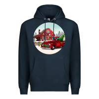 Navy Christmas farm Christmas Premium Hoodie - BarkalooDesign