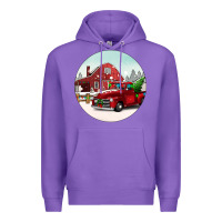 Purple Christmas farm Christmas Premium Hoodie - BarkalooDesign