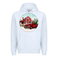 White Christmas farm Christmas Premium Hoodie - BarkalooDesign