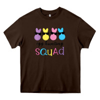 Chocolate Brown easter egg hunting squad kindergarten squad girls boys kids Heavy Core Tee - linhVisuals