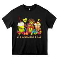 Black It's Game Day Y'all Softball Coffee Cups Heavy Core Tee - FaDigitalArtStudio