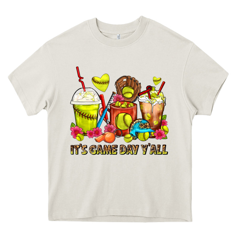 It's Game Day Y'all Softball Coffee Cups Heavy Core Tee by FaDigitalArtStudio | Teevron