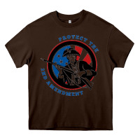 Chocolate Brown american patriot Heavy Core Tee - linhVisuals