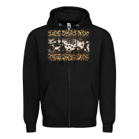 Black leopard cowhide pattern background Zipper Hoodie - Jasminsmagicworld