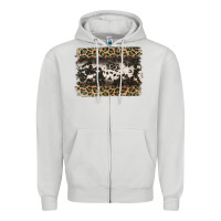 Dove Grey leopard cowhide pattern background Zipper Hoodie - Jasminsmagicworld