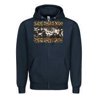 Navy leopard cowhide pattern background Zipper Hoodie - Jasminsmagicworld