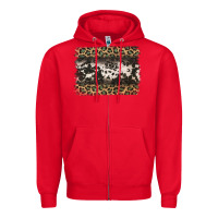 Red leopard cowhide pattern background Zipper Hoodie - Jasminsmagicworld