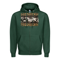 Sports Green leopard cowhide pattern background Zipper Hoodie - Jasminsmagicworld