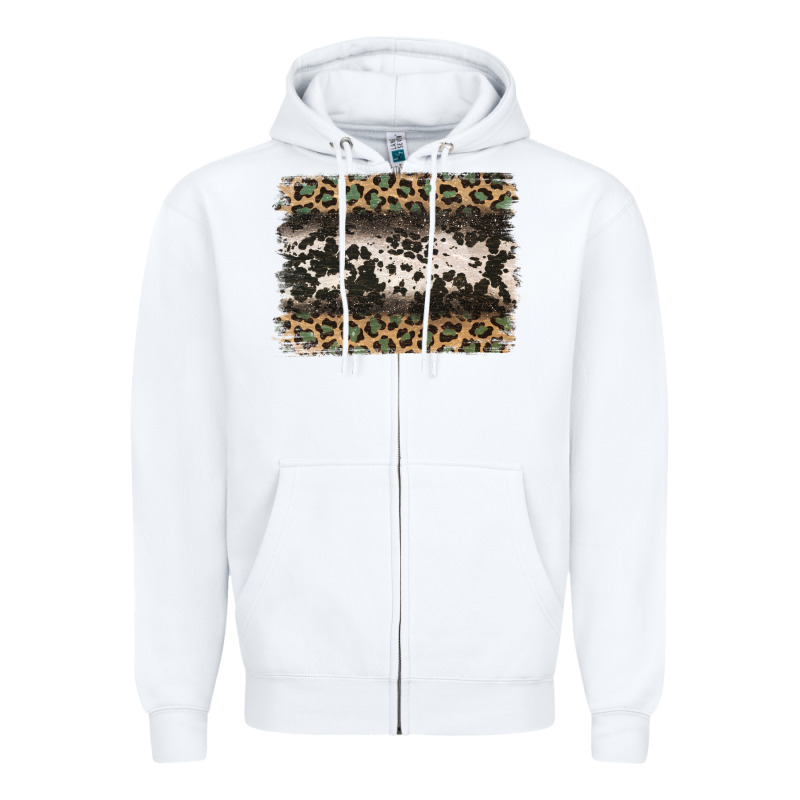 Leopard Cowhide Pattern Background Zipper Hoodie by Jasminsmagicworld | Teevron