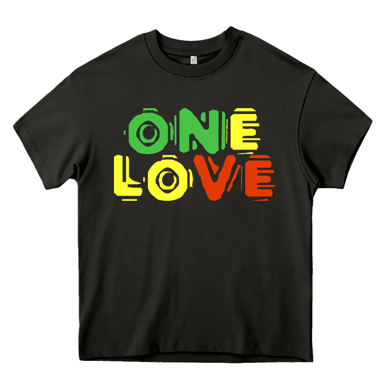 Reggae Colors T  Shirtone Love Reggae Lovers Pattern T  Shirt Heavy Core Tee by linhVisuals | Teevron