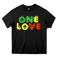Black reggae colors t  shirtone love reggae lovers pattern t  shirt Heavy Core Tee - linhVisuals