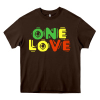 Chocolate Brown reggae colors t  shirtone love reggae lovers pattern t  shirt Heavy Core Tee - linhVisuals