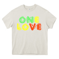 Cream reggae colors t  shirtone love reggae lovers pattern t  shirt Heavy Core Tee - linhVisuals