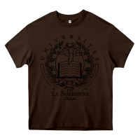 Chocolate Brown universite paris la sorbonne Heavy Core Tee - linhVisuals