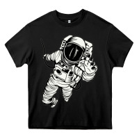 Black astronaut in the space Heavy Core Tee - linhVisuals