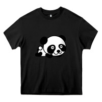 Black baby panda bear Heavy Core Tee - linhVisuals