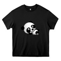 Black baby panda bear Heavy Core Tee - linhVisuals