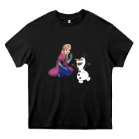 Black olaf and  elsa Heavy Core Tee - linhVisuals