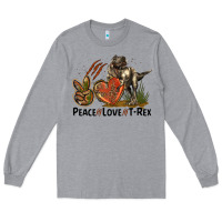 Heather Grey Peace Love T Rex Long Sleeve Tee - LillyAllenDesigns