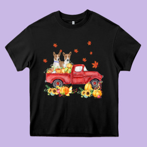 Basenji Pumpkin Truck Fall Leaf Thanksgiving Halloween Heavy Core Tee Designed By Linhvisuals