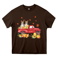 Chocolate Brown basenji pumpkin truck fall leaf thanksgiving halloween Heavy Core Tee - linhVisuals