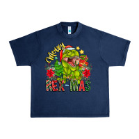 Navy Merry Rexmas Urban Heavy Tee - CowhideDigitalArt