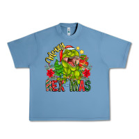 Pebble Blue Merry Rexmas Urban Heavy Tee - CowhideDigitalArt