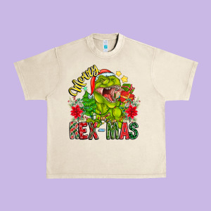 Merry Rexmas Urban Heavy Tee Designed By Cowhidedigitalart