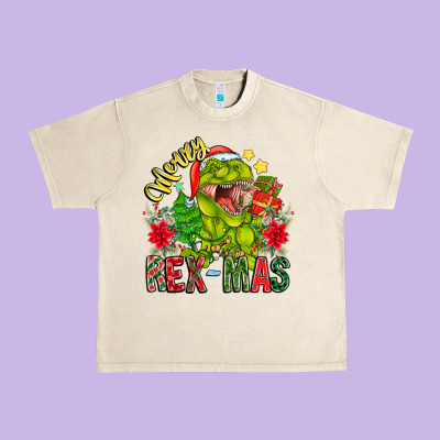 Merry Rexmas Urban Heavy Tee Designed By Cowhidedigitalart