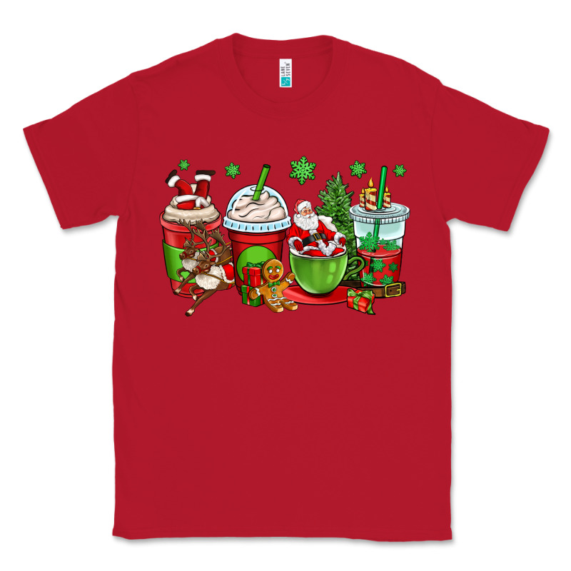 Christmas Santa Claus Coffee Cups Classic Tee by OliviaCreatesArt | Teevron