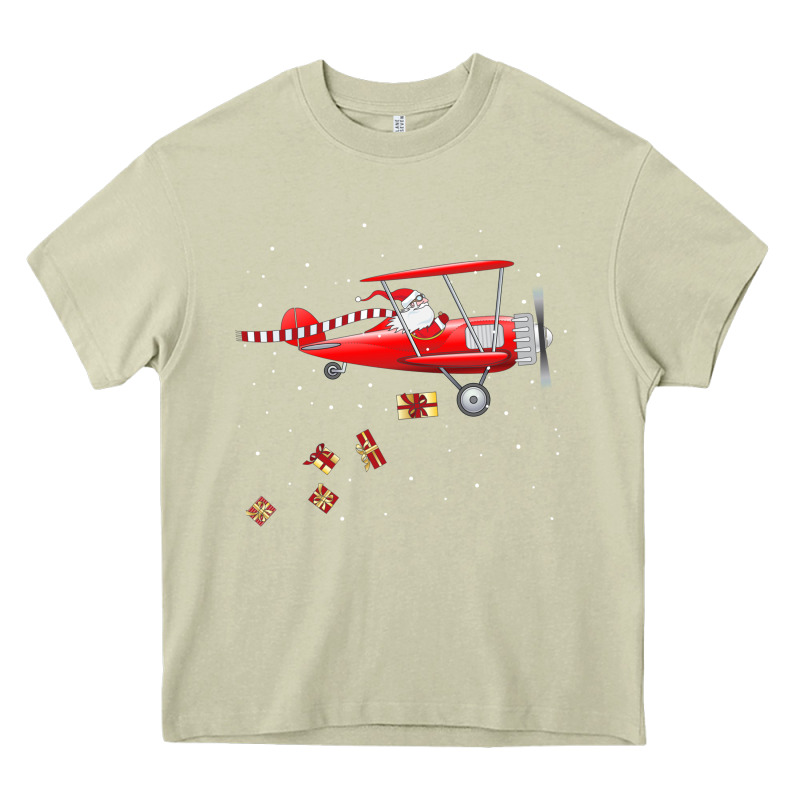 Christmas Santa Claus Pilot Flying Airplane Gift Tee Heavy Core Tee by linhVisuals | Teevron