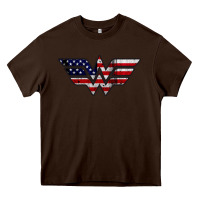 Chocolate Brown Wonder woman american flag Heavy Core Tee - linhVisuals
