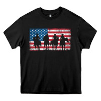 Black cowboy patriotic american flag 4th of july gift tee Heavy Core Tee - linhVisuals