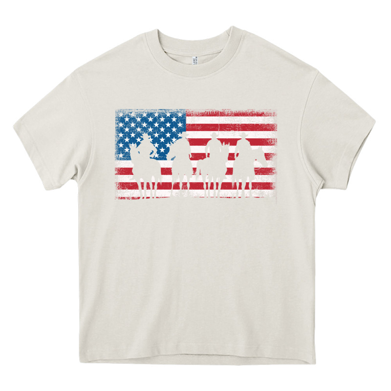 Cowboy Patriotic American Flag 4th Of July Gift Tee Heavy Core Tee by linhVisuals | Teevron