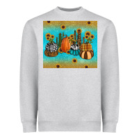 Heather Grey fall pumpkin tumbler Heavyweight Sweatshirt - RanaPortraitStore
