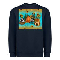 Navy fall pumpkin tumbler Heavyweight Sweatshirt - RanaPortraitStore