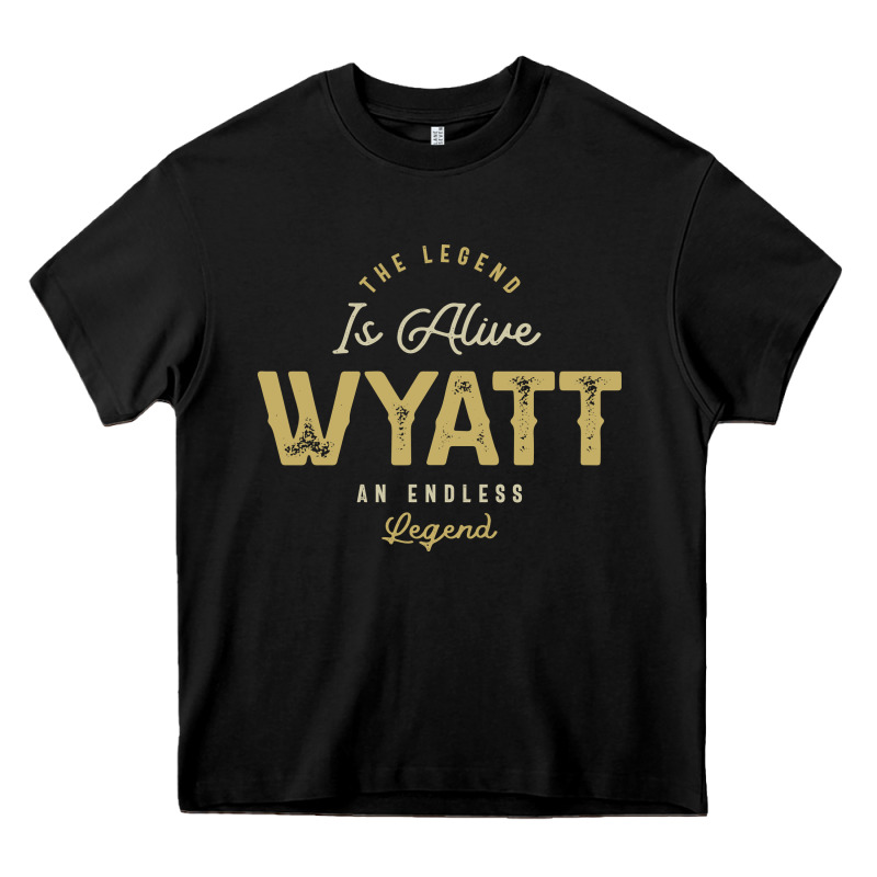 The Legend Wyatt Funny Personalized Name Heavy Core Tee by linhVisuals | Teevron